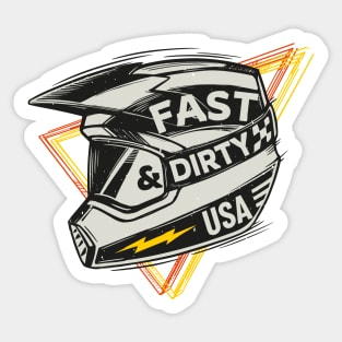 Fast & Dirty Bike Helmet Motocross Biker Sticker